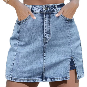 Novedad de verano, Falda vaquera a la moda, pantalones cortos, minifalda Sexy de algodón, estilo coreano, Falda vaquera Vintage de cintura alta - Product Image 2