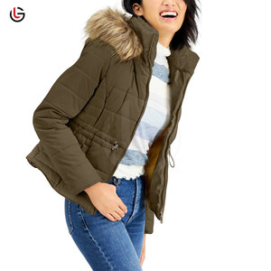 Low MOQ 2025 Custom Solid Winter Knitted <b>Hooded</b> Zipper <b>Women</b> Puffer <b>Jacket</b> <b>Lightweight</b> Breathable - Product Image 3