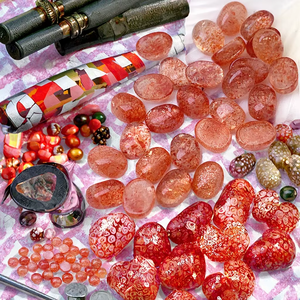 พลอยซันสโตนสีทองทรงรีแบบคาโบชอง ควอตซ์สีขาวธรรมชาติ สำหรับทำเครื่องประดับแฮนด์เมด หินบำบัด งานเจียระไนแบบ CABS - Product Image 2