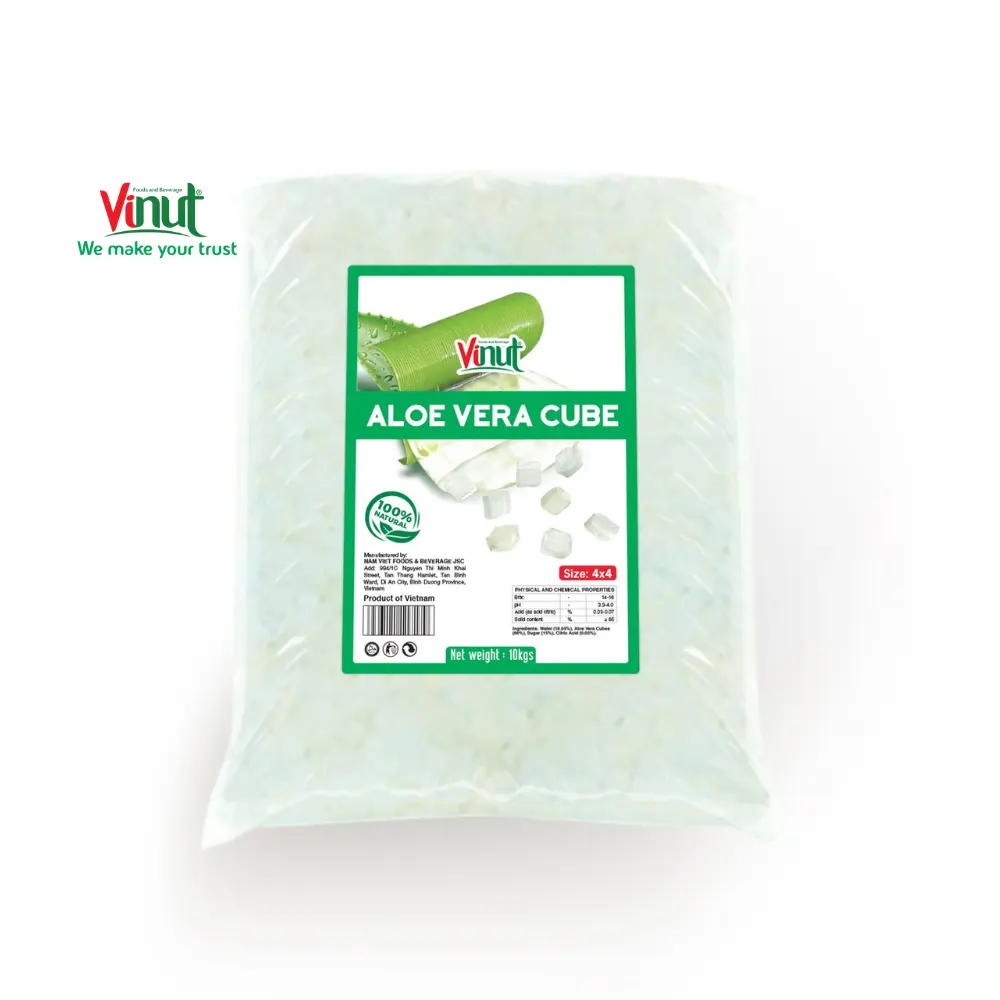 10kg bag VINUT 4x4mm Aloe vera Cubes Vietnam Suppliers Manufacturers Aloe vera ready to serve aloe vera in syrup