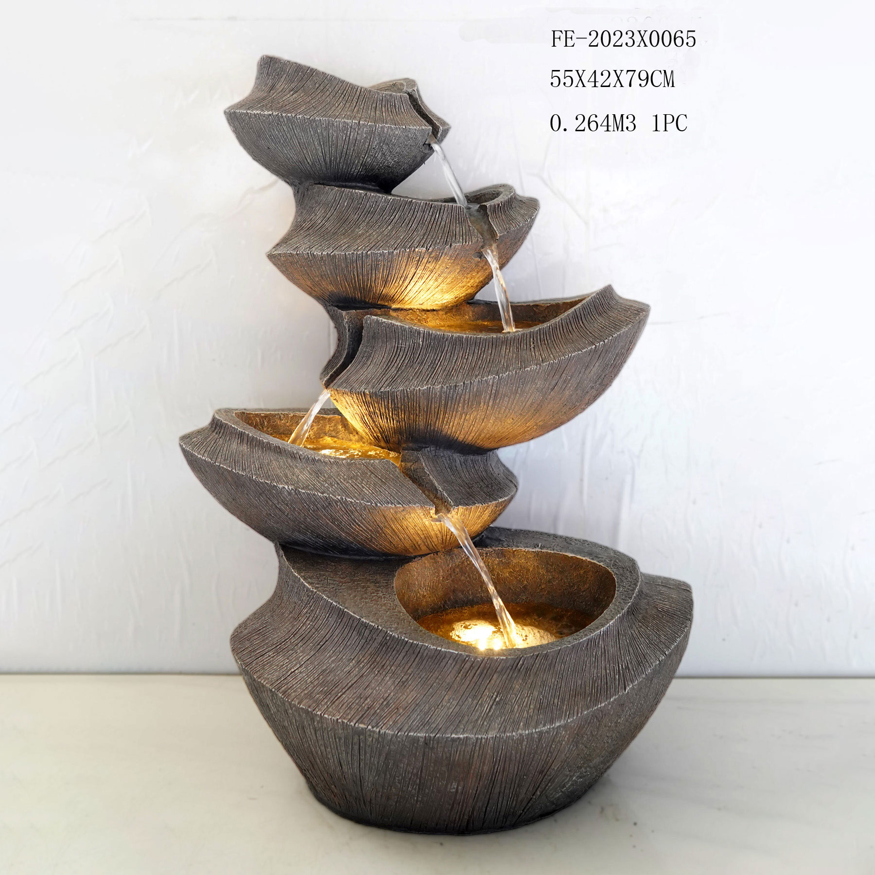 JOYENERGY Tabletop Fountain Rock Waterfall Function With
