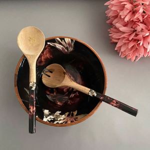 Elegant Artisan Printed <b>Wooden</b> <b>Bowl</b> Decorative Centerpiece for Dining Table Kitchen Serving and Contemporary Home Interior Decor - Product Image 4