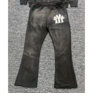 OEM Manufacturer Cotton French Terry Screen Printing Acid Wash Zipper Premium Quality Streetwear Flared Heavyweight Winter - Product Image 6