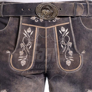 Pantalones Cortos Bávaros Lederhosen Hechos a Medida, de Alta Calidad, Tradicionales para el Oktoberfest, Talla Adulto - Product Image 5