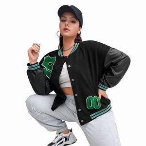 Chaquetas del equipo universitario para mujer, ropa de calle de invierno, Color negro, diseño personalizado y logotipo, bajo precio - Product Image 2