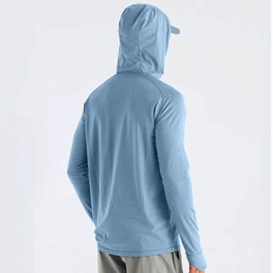 Sudaderas con capucha de pesca de manga larga para hombres en diseño en blanco liso Fabricación de ropa de pesca de alta calidad Sudadera con capucha - Product Image 3