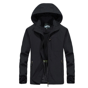 Chaquetas vaqueras cortavientos informales a la moda para hombre, Chaquetas vaqueras de talla grande de concha blanda, impermeables para exteriores, con capucha y cuello levantado, cálidas - Product Image 4