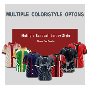 Diseño personalizado Impresión de transferencia de calor Logo Transpirable Tallas grandes Uniforme de béisbol Jerseys Color degradado al por mayor - Product Image 5