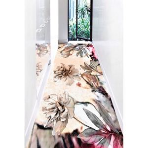 Tapis imprimé - Porte d'entrée, rond, coloré, cadeaux personnalisés, tons doux, fleurs, tapis fin non tissé - Product Image 1