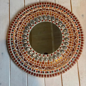 Miroir mosaïque orange/terre cuite - Product Image 1