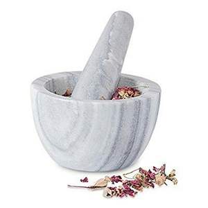 Grey <b>Marble</b> <b>Mortar</b> <b>And</b> <b>Pestle</b> With Compact Shape <b>And</b> Durable Weight Great For Spices Sauces <b>And</b> Pooja Preparations - Product Image 3