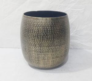 Pot de fleurs moderne en métal noir, finition martelée, pour intérieur et extérieur, pot décoratif en fer pour la maison, le jardin, l'hôtel - Product Image 3