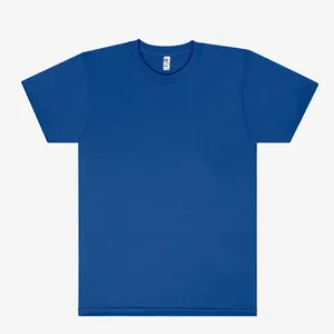 T-Shirt Van Biologisch Katoenen Katoen-Neonblauw-X-Groot Heren 100% Pima Katoenen T-Shirt Met Ronde Hals T-Shirts