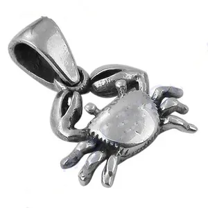 Collier pendentif crabe en argent 925 hypoallergénique et résistant au ternissement pour femme, bijoux animaux en or rose, breloques opale et turquoise, religieux - Product Image 2