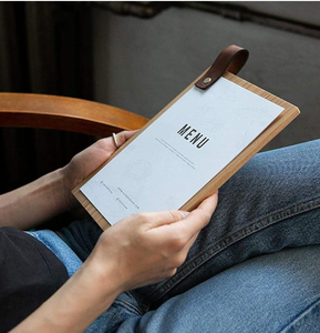 เมนูไม้พร้อมห่วงหนังที่วางเมนูตารางที่ทันสมัย - Product Image 6