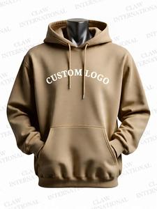 เสื้อฮู้ดผู้ชายผ้าฝ้าย100% มีฮู้ดเสื้อสวมหัวสไตล์สตรีทแวร์พิมพ์ลายสีทึบขายส่งขนาด XS - Product Image 2