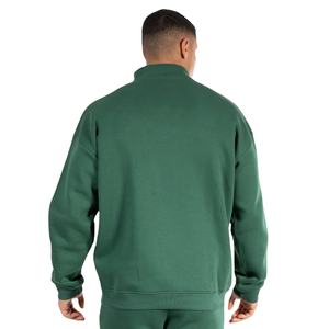 Sudaderas de alta calidad para hombre con cuello alto y cremallera de un cuarto, transpirables, de media cremallera, de corte holgado y hombros caídos. - Product Image 5