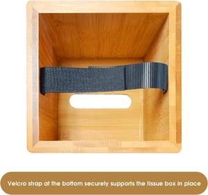 Caja de pañuelos cuadrada de bambú, funda protectora, caja de soporte, servilletero, organizador, soporte para sala de estar, cocina, dormitorio, Oficina - Product Image 5