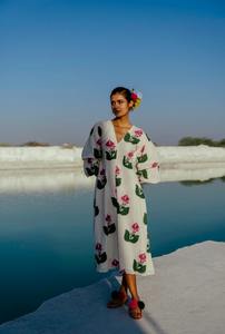 Vestido de fiesta largo con estilo de algodón hecho a mano indio, regalo de novia con estampado floral, vestido de moda personalizado para mujer, ropa de verano - Product Image 5