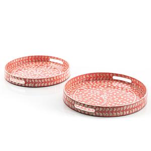Bandeja de servicio de forma redondeada de madera con acabado de madreperla para la mejor calidad, platos de servidor de comida para desayuno, bandeja de madera para servir - Product Image 2