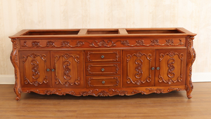 Offre spéciale Armoire moderne de luxe en bois de teck massif de haute qualité Cuisine Salle de bain Sculpté Vanités debout pour salon appartement - Product Image 4