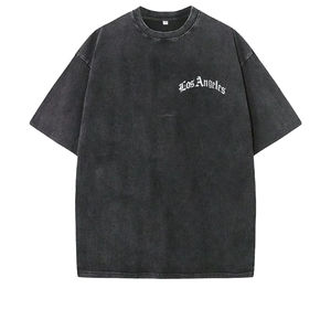 Camiseta de hombro caído de peso pesado para hombre personalizada 100% algodón tejido de punto de alta calidad Ajuste de gran tamaño transpirable respetuoso con el medio ambiente - Product Image 1