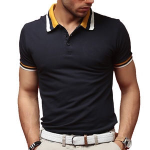 Polo OEM al por mayor logotipo personalizado talla grande contraste de color Golf camisetas algodón deporte manga corta bordado hombres polos - Product Image 3