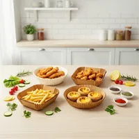 Papier sulfurisé antiadhésif en silicone pour friteuse à air, certifié FDA, pour une cuisson saine