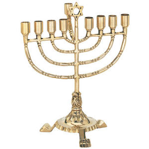Meilleure vente Menorah martelée en étain argenté Menorah moderne pour hanoukka - Product Image 6