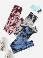 Legging de yoga taille haute pleine longueur grande taille délavé avec cordon de serrage en Spandex