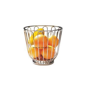 Cesta de fruta de artículos de cocina pulidos con espejo de acero inoxidable metálico Diseño maravilloso Cesta de metal grande de alta calidad - Product Image 1