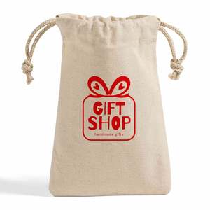 Customized Cotton Canvas <b>Drawstring</b> <b>Pouches</b> with Screen Printing for Personalized Logo Favor Bags - Product Image 4