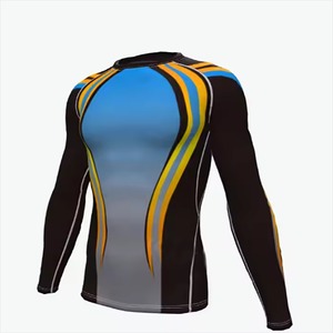 เสื้อรัดกล้ามเนื้อแบบพิมพ์ลายด้วยความร้อน Blank Sports Rash Guard แขนยาว สกรีนโลโก้ได้ ระบายอากาศ แห้งเร็ว ผลิตจากโพลีเอสเตอร์ สำหรับทุกเพศ - Product Image 6