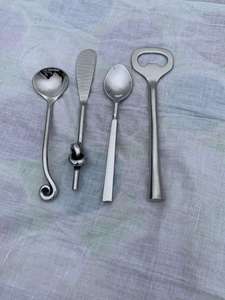 Ensemble de couverts en acier inoxydable plaqué or - Cuillère à thé, fourchette, couteau à dessert, ustensiles finis en laiton - Product Image 4