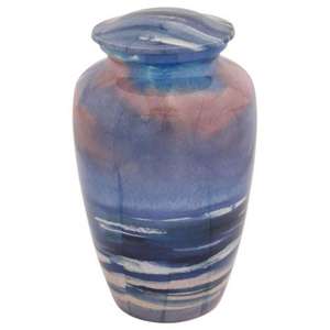 Urna Funeraria Azul Profundo con Diseño de Pétalos de Rosa, Artesanía en Metal, Urnas Conmemorativas para Adultos, Urna Funeraria Hecha a Mano, Último Modelo, Artículos Funerarios - Product Image 5