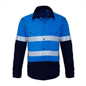 Camisa de Trabajo de Seguridad con Franjas Reflectantes de Alta Visibilidad, Personalizable con Logotipo - Product Image 1