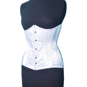 Corsé de Entrenamiento de Cintura de Primera Calidad, con Varillas de Acero, Color Beige Satinado, Estilo Underbust - Product Image 4
