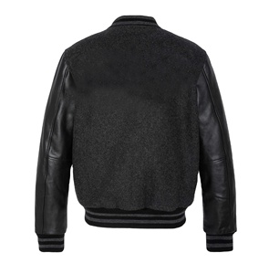 Veste universitaire en laine noire longue pour femme, tricotée, respirante, brodée, à boutons, de haute qualité, pour l'hiver, vente en gros - Product Image 6