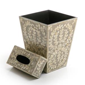 Boîte à mouchoirs en bois au design floral fait à la main avec finition naturelle Paperware de stockage pour hôtel et restaurant de luxe - Product Image 6