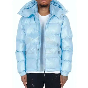 Venta al por mayor de primera calidad, ropa de invierno para hombres, chaquetas acolchadas con cuello levantado y capucha de Color sólido de alta calidad, relleno de plumón de algodón cálido aislado - Product Image 1