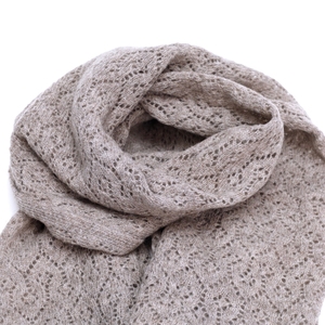 Chal de lana orgánica 100% para mujer elegante, 180cm X 55cm, el mejor regalo para Navidad, tejido con patrón de malla, cálido, cómodo, personalizado - Product Image 2