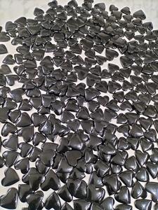 Cabujones de piedras preciosas sueltas, corazón de ónix negro, 1500 gramos, venta al por mayor, corazón de ónix negro - Product Image 3