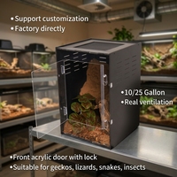 Nouvelle cage d'élevage pour reptiles en PVC/acrylique durable de 16x16x24 pouces pour geckos, lézards, tortues et araignées