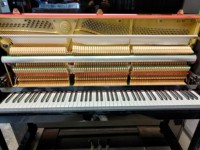 Japan Used Kawai KU10 Burgundy Upright Piano Warm Tone Precisely Tuned Professional Choice Pure Tone Comfortable Touch