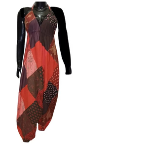 SK Noor Sons วินเทจ Boho ผ้าฝ้าย Patch ยาว jumpsuit ผู้หญิงหลวม Romper ยาวเต็มรูปแบบเป็นมิตรกับสิ่งแวดล้อมระบายอากาศแฟชั่นเอวสูง - Product Image 1