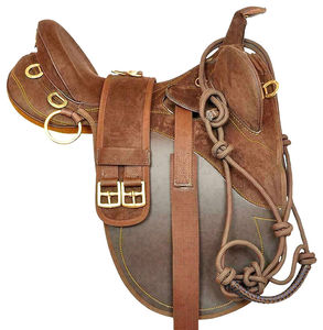 Juego de tachuelas de sillín de carrera occidental de estilo inglés personalizable, árbol de asiento de cuero, tambor de fibra de ante de Color OEM, modelo de equitación teñido - Product Image 1