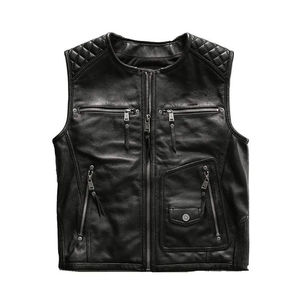 Gilet coupe-vent de meilleure qualité vintage haut de gamme pour hommes Gilet personnalisé en cuir véritable chaud pour l'hiver directement fabricant pakistanais - Product Image 2
