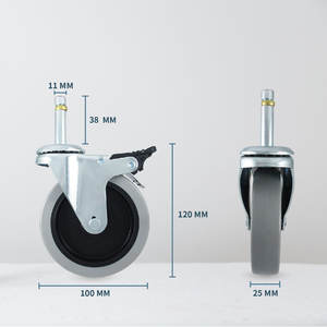 CCE 4 pouces Bronze Anneau Tige PVC Roulette Rouleau Dolly Divers pour Entrepôt Extérieur Hôpitaux Salons Salle À Manger Cuisines - Product Image 2