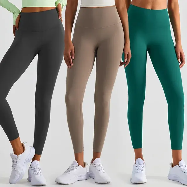 En kaliteli lulu yüksek bel pantolon sıkı tayt kadınlar için dikişsiz tayt spor giyim pantolon spor pantolon spor yoga tayt