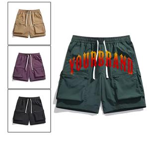 Custom Logo Branded Cargo <b>Nylon</b> <b>Shorts</b> for Men Summer Polyester Casual Elastic Waist Half Pants <b>Nylon</b> <b>Shorts</b> Men Multiple Pocket - Product Image 3